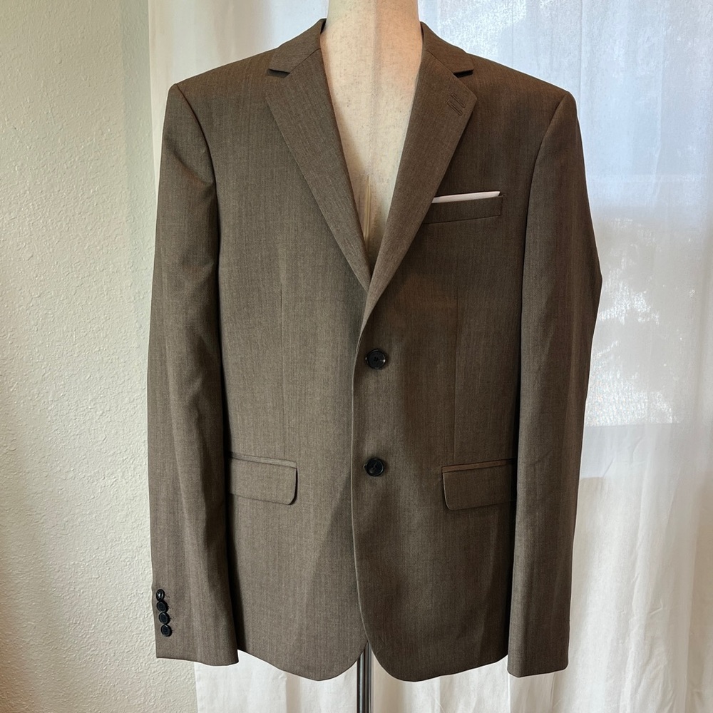 The Kooples Men's Brown Single-Breasted Blazer 100% Laine Wool. Fr 44, US XS NWT